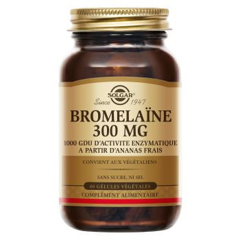 Bromélaïne 300 mg Solgar - pot de 60 gélules