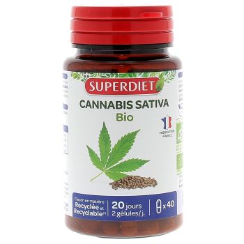 Cannabis sativa bio Super Diet - boite de 40 gélules