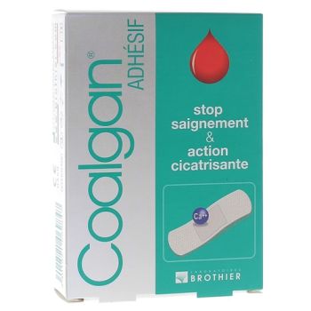 Coalgan Adhésif arrête le saignement Brothier - boîte de 12 pansements