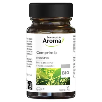 Comprimés neutres bio Le Comptoir Aroma - boîte de 30 comprimés