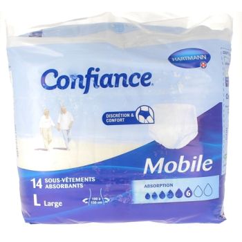 Confiance mobile absorption 6 taille L - sachet de 14 sous-vêtements absorbants