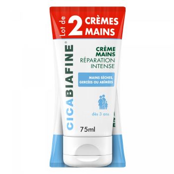 Crème mains réparation intense Cicabiafine - lot de 2 crèmes de 75 ml