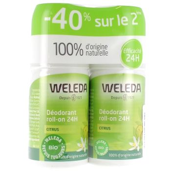 Déodorant au Citrus Roll-on 24h Weleda - lot de 2x50ml