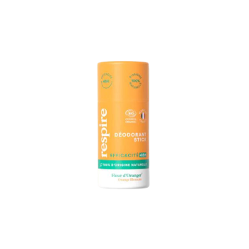 Déodorant solide efficace 48h fleur d'oranger bio Respire - stick de 50g