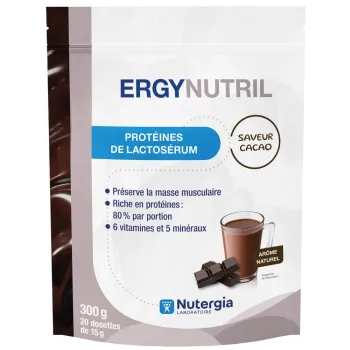 Ergynutril Protéines de lactosérum cacao Nutergia - sachet de 300g