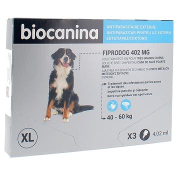 Fiprodog Spot-on 402 mg Biocanina très grands chiens 40-60 kg - 3 pipettes