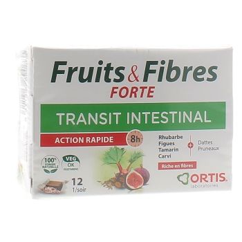 Fruits & Fibres forte Transit intestinal action rapide Ortis - boîte de 12 cubes