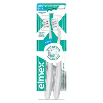Brosse à dents extra-souple Professionnal Precision Sensitive Elmex - 2 brosses à dents
