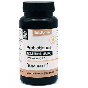 Probiotiques immunité Nat&Form - pot de 30 gélules