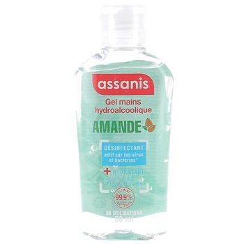 Gel mains hydroalcoolique pocket parfum Amande Assanis - flacon de 80 ml
