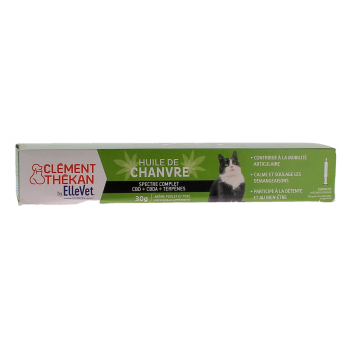 Huile de chanvre pâte chat Clément Thékan - pâte de 30g + seringue