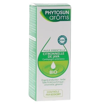 Huile essentielle bio Citronnelle de Java Phytosun arôms - flacon de 10ml