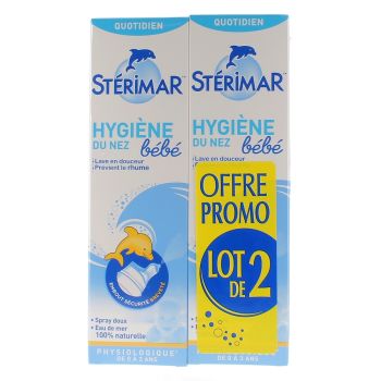 Hygiène du Nez Bébé Stérimar - lot de 2 sprays nasaux de 100ml