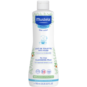 Lait de toilette sans rinçage peau normale bébé et enfant Mustela - flacon de 750 ml