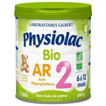 Lait en poudre bio AR 2ème âge Physiolac - pot de 800g