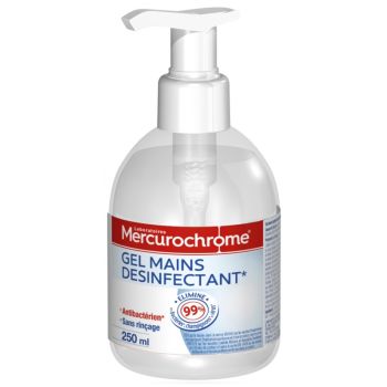 Gel mains désinfectant Mercurochrome - flacon de 250 ml