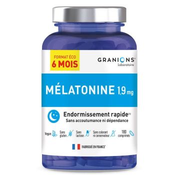 Mélatonine 1,9mg endormissement rapide Granions - pot de 180 comprimés