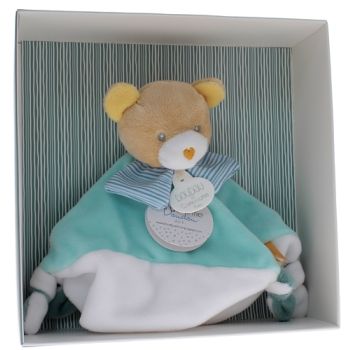 Mini doudou ours bleu Doudou et compagnie - boîte avec doudou de 20 cm