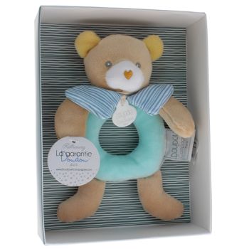 Mini doudou ours hochet Doudou et compagnie - boîte avec doudou de 20 cm