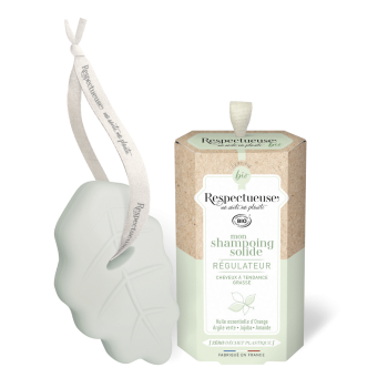 Mon Shampooing solide régulateur bio Respectueuse - pain de 75 g
