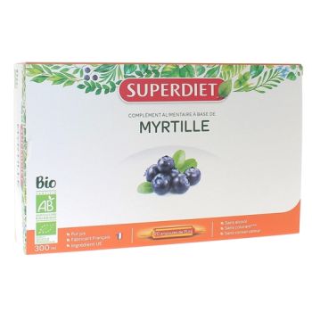 Myrtille bio Super Diet - boîte de 20 ampoules de 15 ml