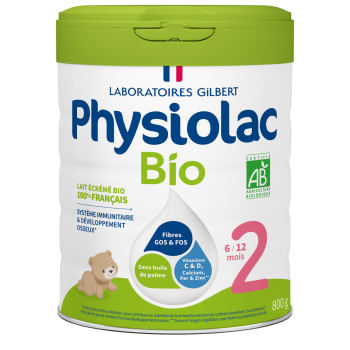 Lait bio 2ème âge 6 à 12 mois Physiolac - pot de 800 g
