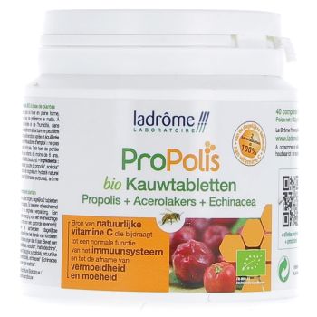 Propolis comprimés bio propolis, acérola, échinacée Ladrôme - Boite de 40 comprimés