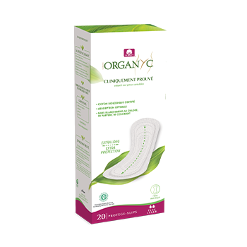 Protège-slip extra long 100% coton Organyc - 20 protections