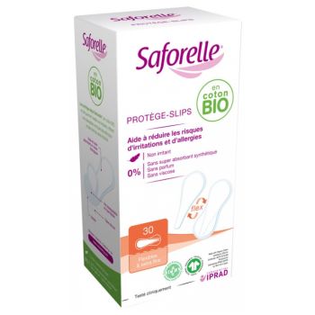 Protège-slips flexibles & extra-fins coton bio Saforelle - boite de 30 protège-slips