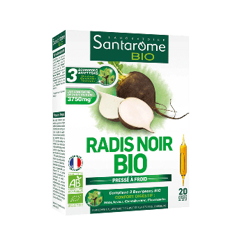 Radis noir bio Santarome Bio - boîte de 20 ampoules buvables de 10 ml