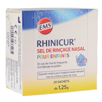 Sel de rinçage nasal pour enfants Rhinicur - boîte de 20 sachets