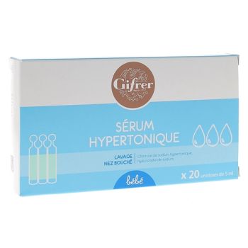 Sérum hypertonique Gifrer - boîte de 20 unidoses de 5 ml