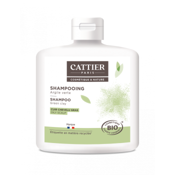 Shampoing Argile Verte Bio (cuir chevelu gras) Cattier - flacon 250 ml