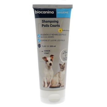 Shampoing poils courts chien et chat Biocanina - tube de 200 ml