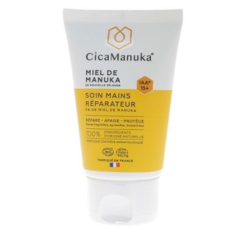 Soin mains réparateur 5% de Miel de Manuka IAA 15+ bio CicaManuka - tube de 50 ml