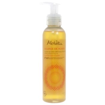Source de Roses Huile lactée démaquillante Melvita - flacon-pompe de 145ml