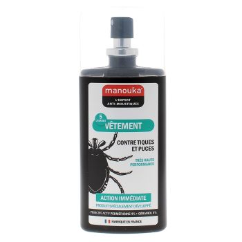 Spray pour vêtements contre les tiques et puces Manouka - spray de 75 ml