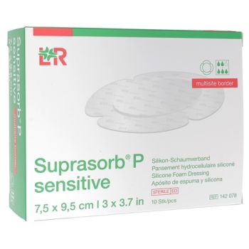 Suprasorb P Sensitive Multisite border 7,5 x 9,5 cm Lohmann & Rauscher - boîte de 10 unités