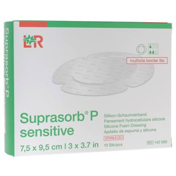 Suprasorb P Sensitive Multisite border lite 7,5 x 9,5 cm Lohmann & Rauscher - boîte de 10 unités