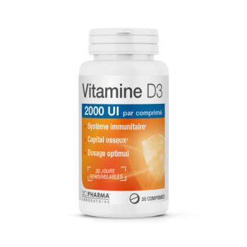 Vitamine D3 2000UI 3C Pharma - pot de 30 comprimés