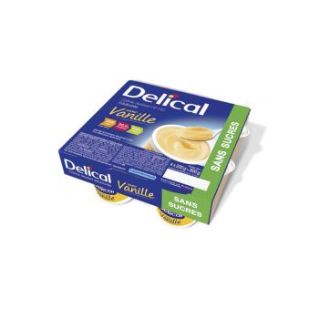 Delical crème dessert sans sucre vanille - 4 pots de 200g