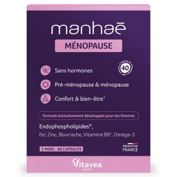 Manhaé féminité ménopause Vitavea - boite de 60 capsules