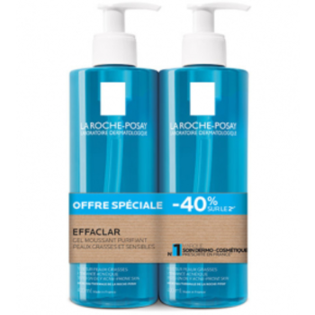 Effaclar gel moussant purifiant La Roche-Posay - offre spéciale 2x400ml