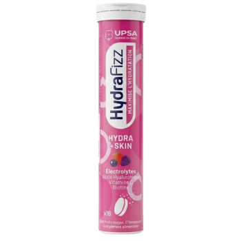 HydraFizz hydra+skin goût fruits rouges Upsa - tube de 16 pastilles effervescentes