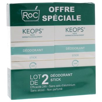 Déodorant stick Keops Roc - lot de 2 sticks de 40ml