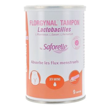 Florgynal tampon probiotique mini avec applicateur Saforelle - boite de 9 tampons