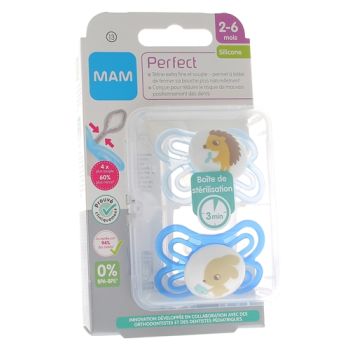 Sucette Perfect 2-6 mois Mam - boite de 2 sucettes