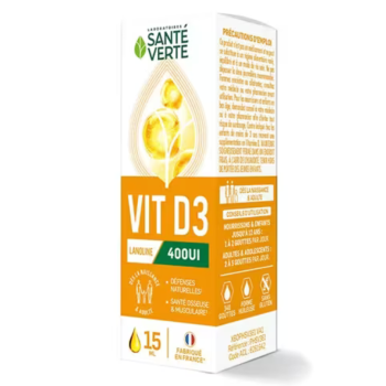 Vitamine D3 400UI Santé Verte - flacon de 15ml
