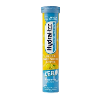 HydraFizz hydra sans sucre citron zero goût citron Upsa - tube de 16 pastilles effervescentes