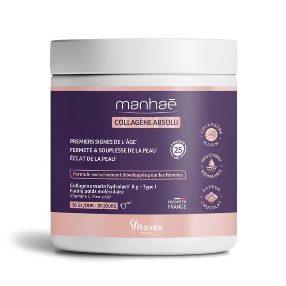 Manhaé collagène absolu saveur chocolat Vitavea - pot de 200g